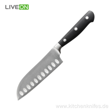 5 inch POM Handle Steel Knife Santoku